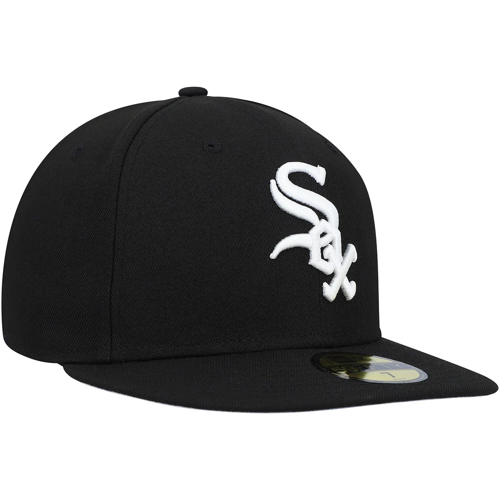 Casquette ajustée 59FIFTY noire Chicago White Sox Throwback Authentic Collection pour hommes