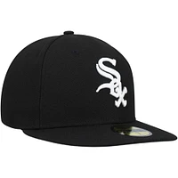 Casquette ajustée 59FIFTY noire Chicago White Sox Throwback Authentic Collection pour hommes