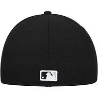 Casquette ajustée 59FIFTY noire Chicago White Sox Throwback Authentic Collection pour hommes