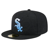Men's New Era Black Chicago White Sox Tonal Koi 59FIFTY Fitted Hat