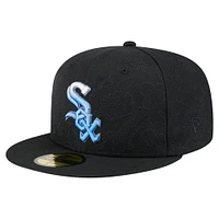 Men's New Era Black Chicago White Sox Tonal Koi 59FIFTY Fitted Hat