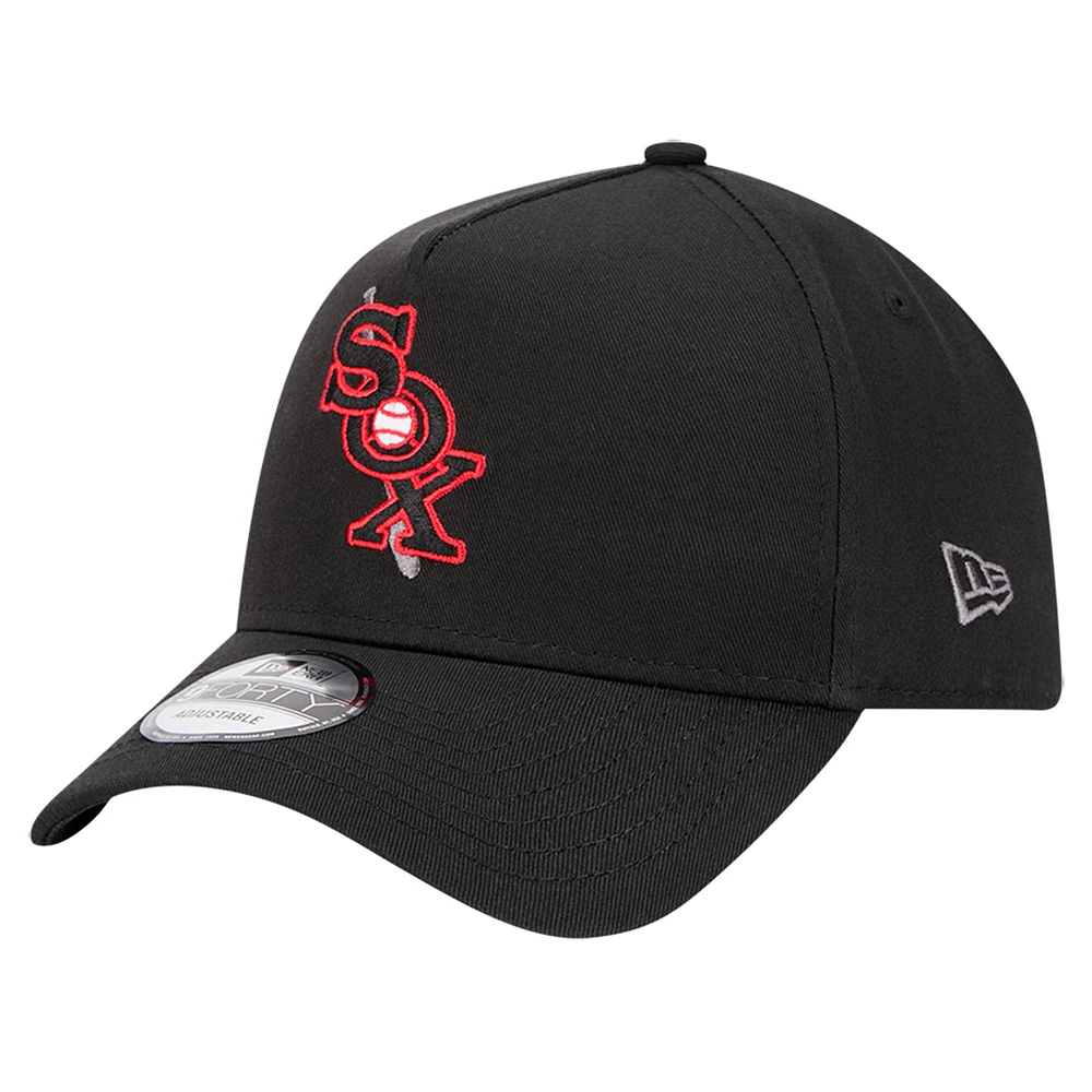 Casquette réglable ton sur ton Pop 9FORTY A-Frame Chicago White Sox New Era pour hommes