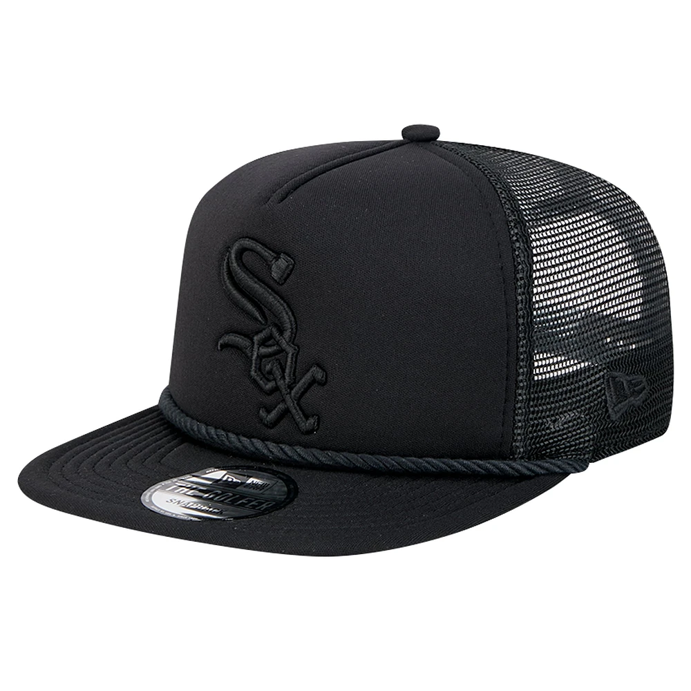 Casquette de golf à visière snapback Chicago White Sox noire New Era pour homme