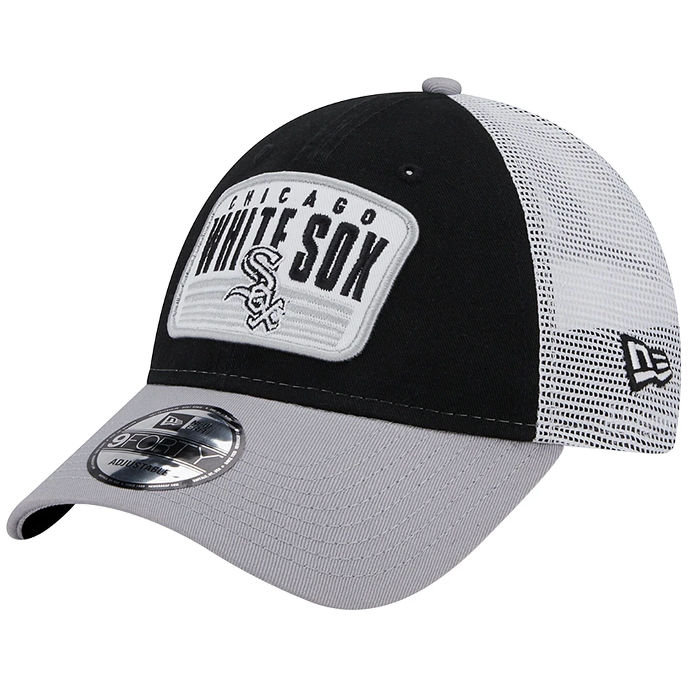 Men's New Era Black Chicago White Sox Two-Tone Patch 9FORTY Snapback Hat