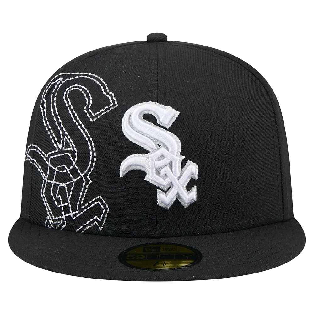 Men's New Era Black Chicago White Sox Yarn Stitch 59FIFTY Fitted Hat