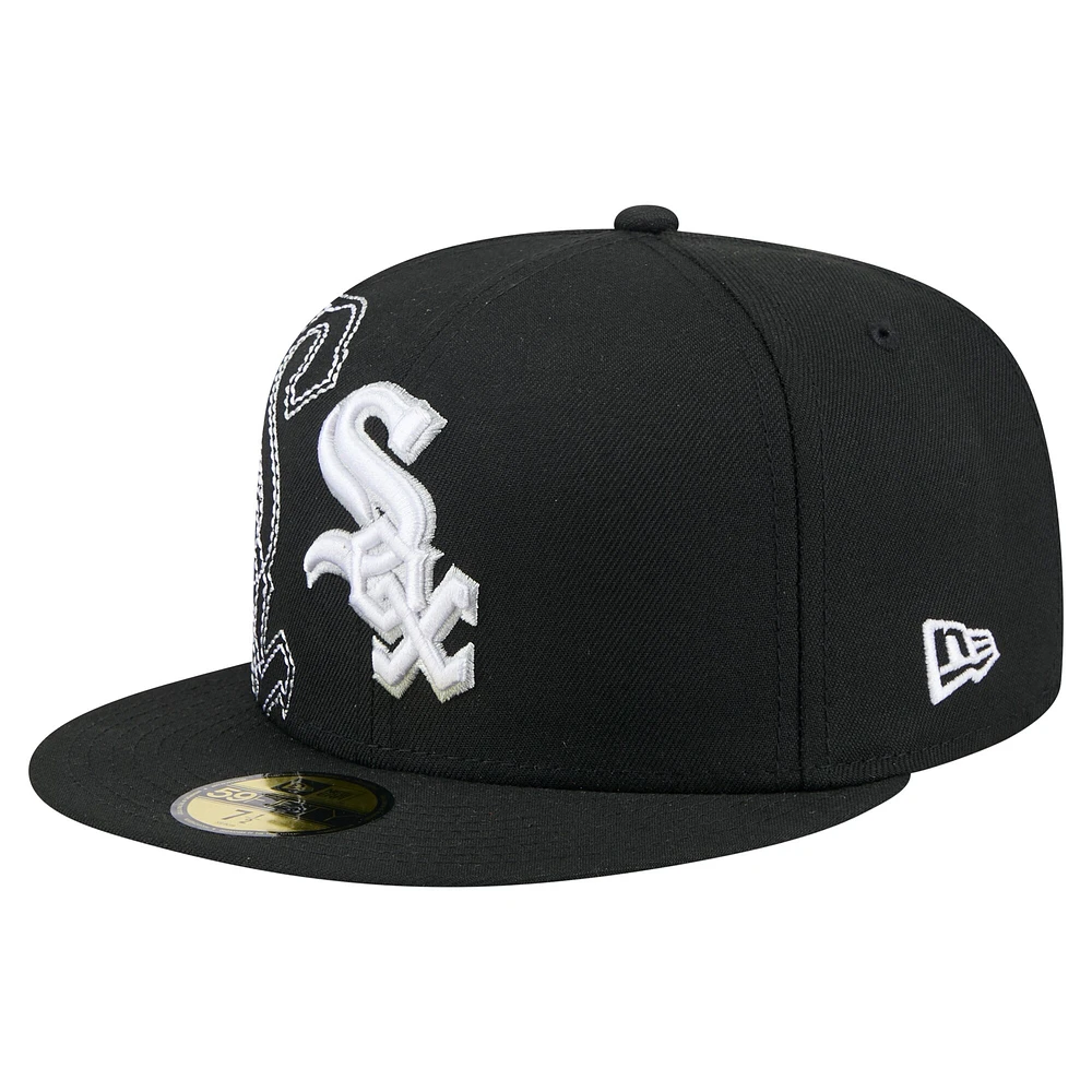 Men's New Era Black Chicago White Sox Yarn Stitch 59FIFTY Fitted Hat