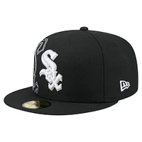 Men's New Era Black Chicago White Sox Yarn Stitch 59FIFTY Fitted Hat