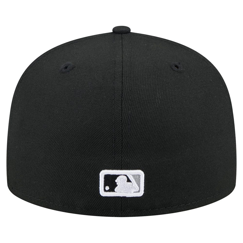 Men's New Era Black Chicago White Sox Yarn Stitch 59FIFTY Fitted Hat