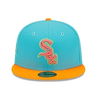 Casquette ajustée 59FIFTY Vice Highlighter Chicago White Sox New Era pour homme, bleu/orange