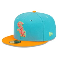 Casquette ajustée 59FIFTY Vice Highlighter Chicago White Sox New Era pour homme, bleu/orange