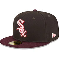 Casquette ajustée 59FIFTY Chicago White Sox Chocolate Strawberry New Era pour homme, marron/marron