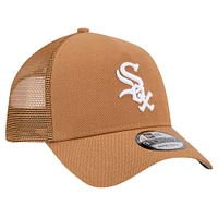 Casquette ajustable 9FORTY Trucker A-Frame Trucker 9FORTY des Chicago White Sox New Era pour hommes, marron