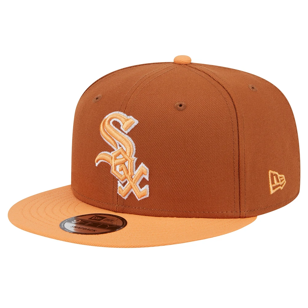 Casquette Snapback 9FIFTY bicolore marron New Era pour hommes des White Sox de Chicago