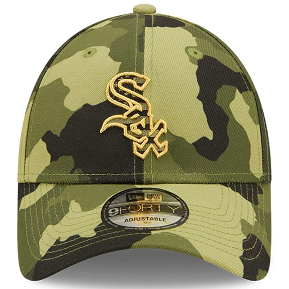 Men's New Era Camo Chicago White Sox 2022 Armed Forces Day 9FORTY Snapback Adjustable Hat