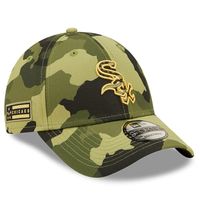 Men's New Era Camo Chicago White Sox 2022 Armed Forces Day 9FORTY Snapback Adjustable Hat