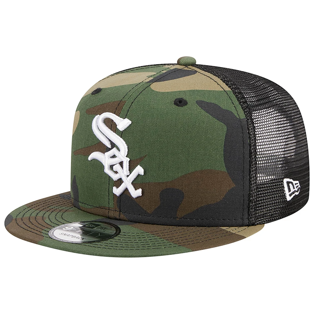 Casquette New Era Camo Chicago White Sox Woodland Camo Trucker 9FIFTY Snapback pour homme