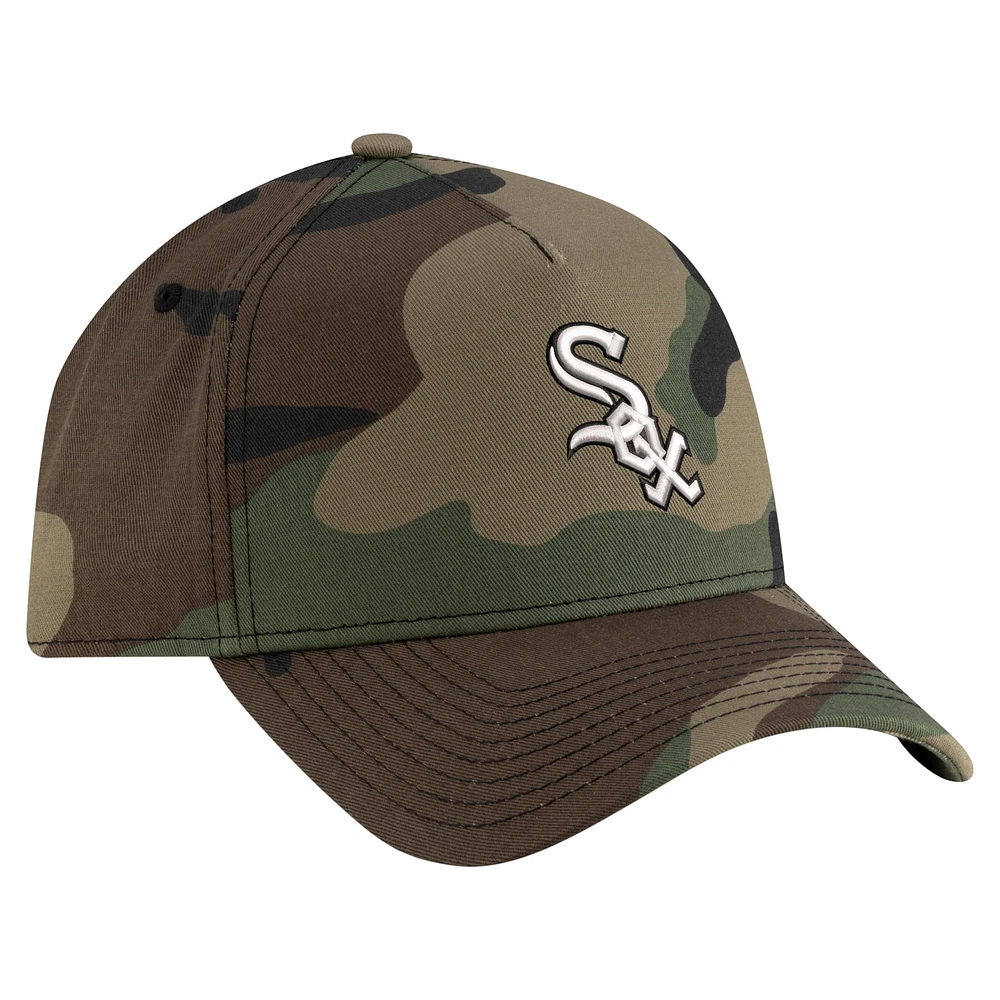 Men's New Era Camo Chicago White Sox Woodland Team Pop 9FORTY A-Frame Adjustable Hat