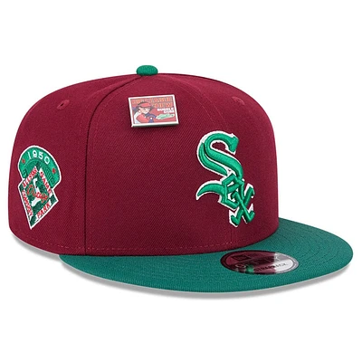 Casquette Snapback 9FIFTY New Era Cardinal/Vert Chicago White Sox Strawberry Big League Chew Flavor Pack pour hommes