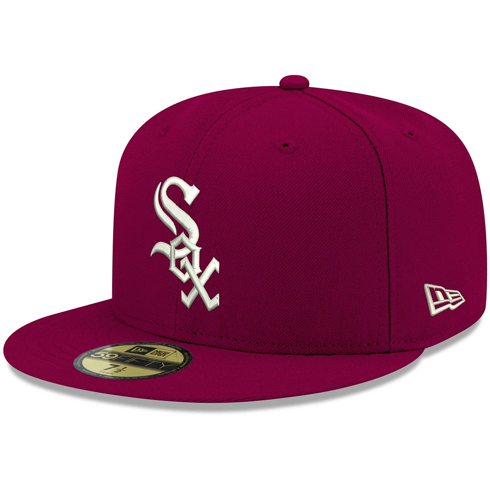 Casquette ajustée 59FIFTY blanche avec logo Chicago White Sox pour homme New Era