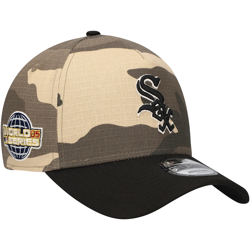 Men's New Era Chicago White Sox Camo Crown A-Frame 9FORTY Adjustable Hat