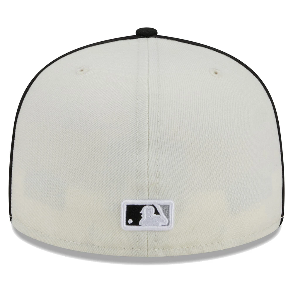 Casquette ajustée New Era Chicago White Sox Chrome Sutash 59FIFTY pour homme, crème/noir