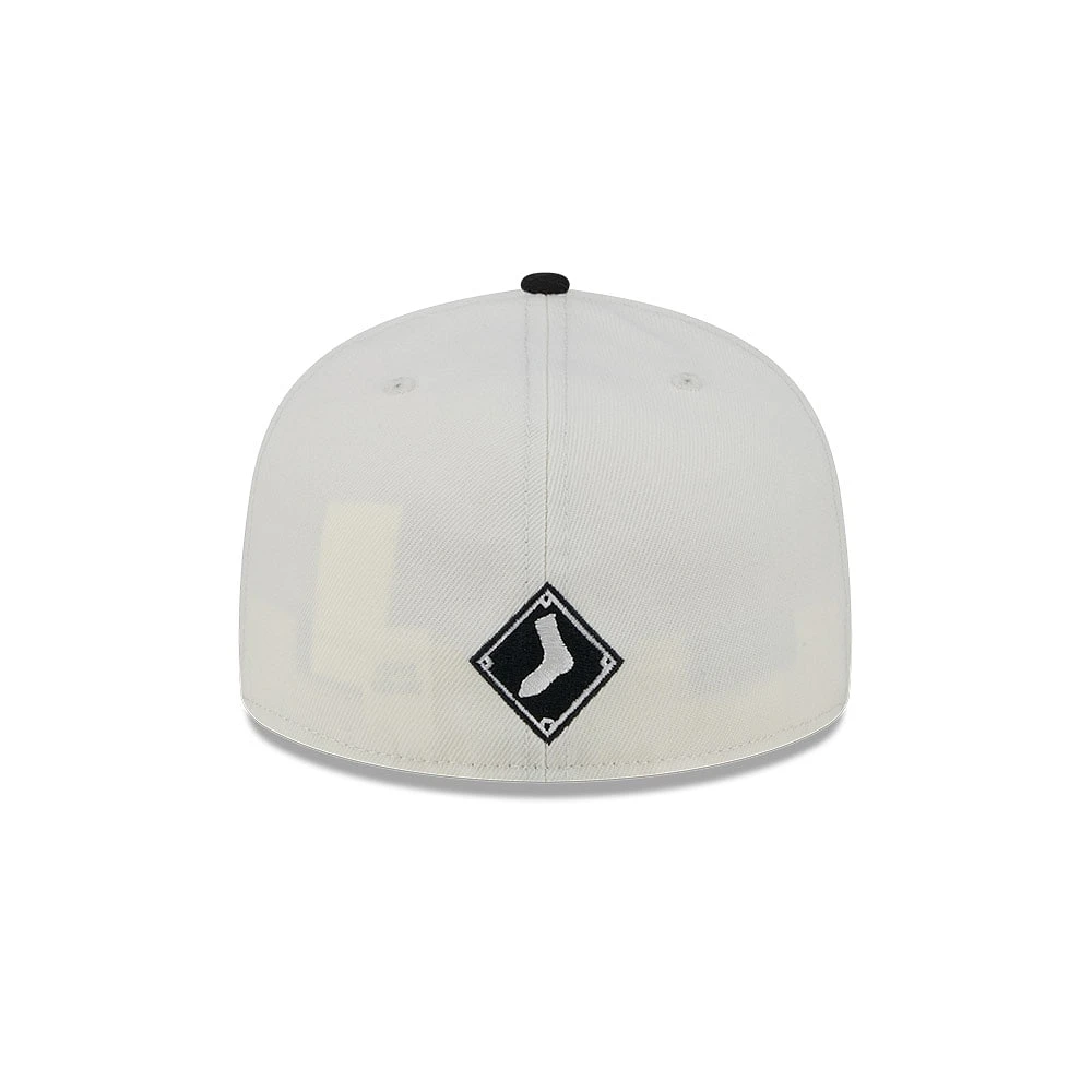 Casquette ajustée New Era crème/noir Chicago White Sox Lonestar 59FIFTY pour hommes