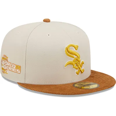 Chicago White Sox New Era Corduroy Visor 59FIFTY Fitted Hat - Cream/Brown