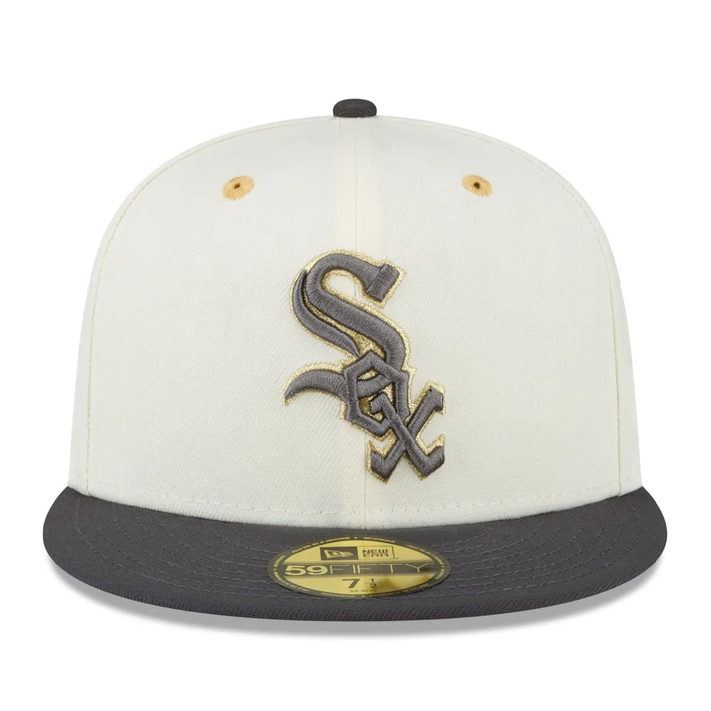 Chicago White Sox Hat Cap Fitted Mens 7 1/4 New Era Black MLB Baseball