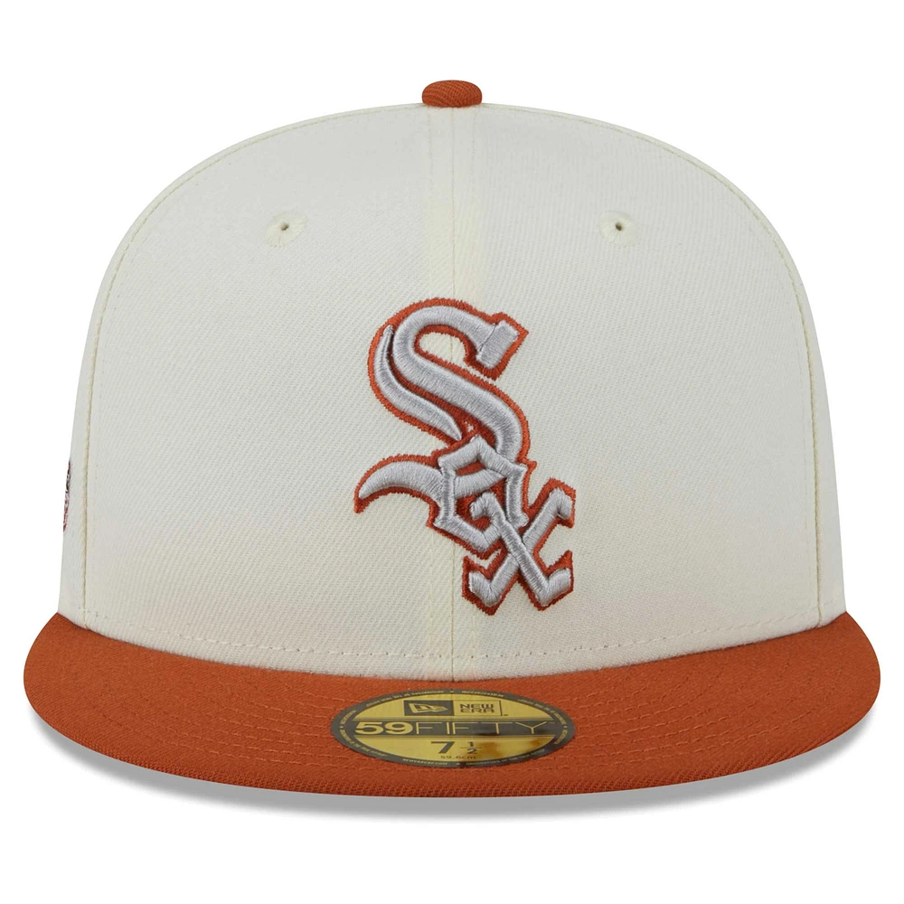 Casquette ajustée 59FIFTY Chicago White Sox New Era pour hommes, crème/orange