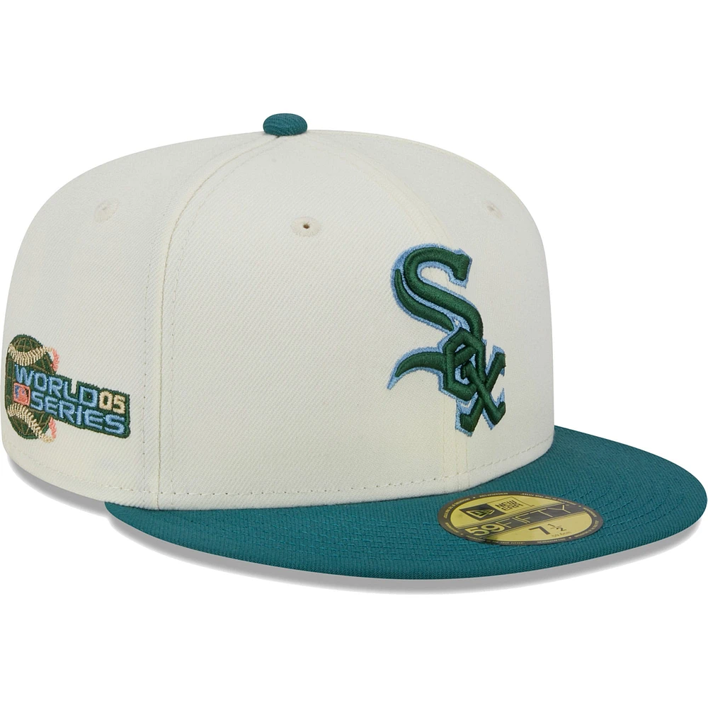 Casquette ajustée New Era 59FIFTY Chrome pour homme des Chicago White Sox couleur crème