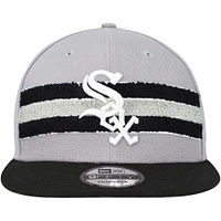 Casquette 9FIFTY Snapback Chicago White Sox Band New Era pour homme, gris/noir