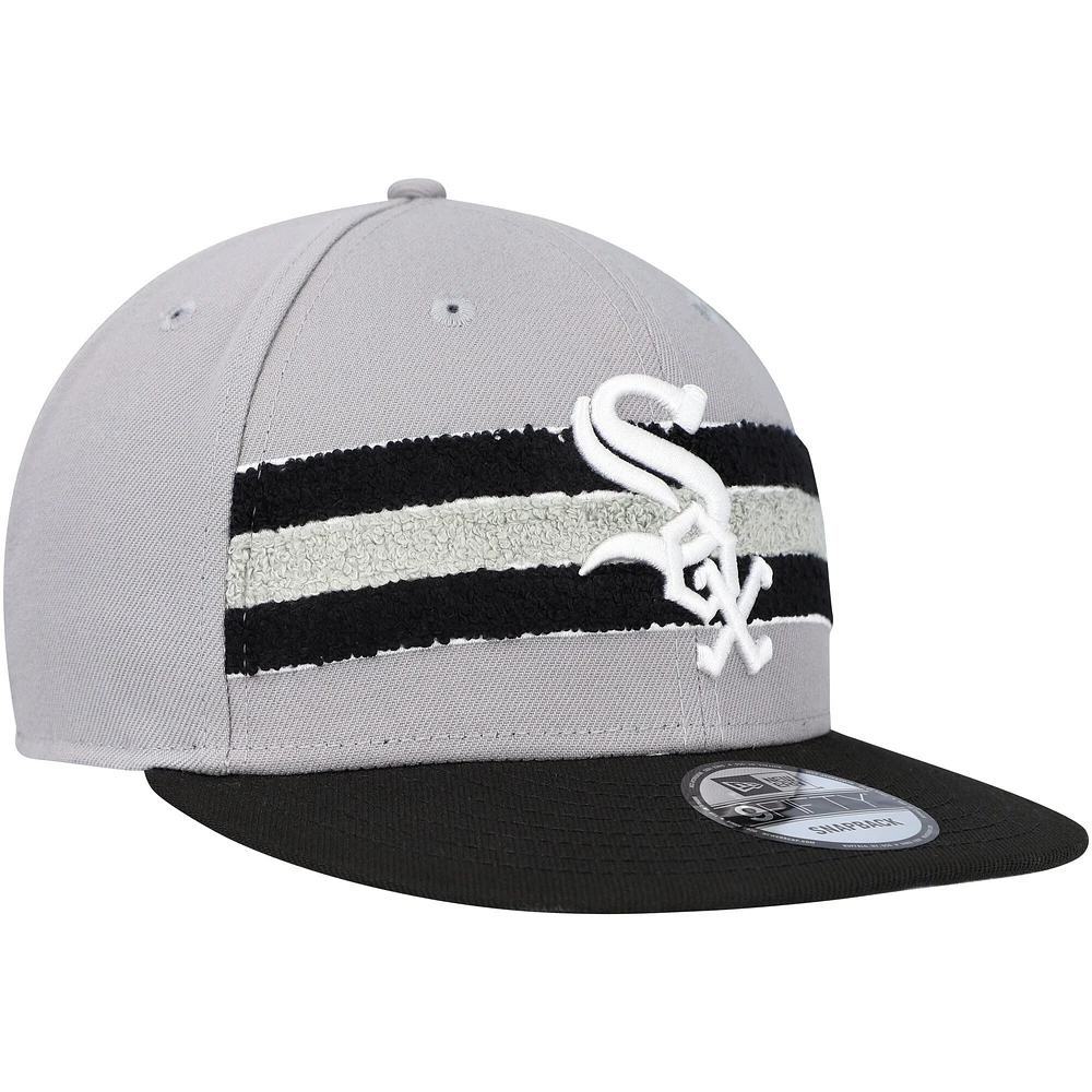 Casquette 9FIFTY Snapback Chicago White Sox Band New Era pour homme, gris/noir