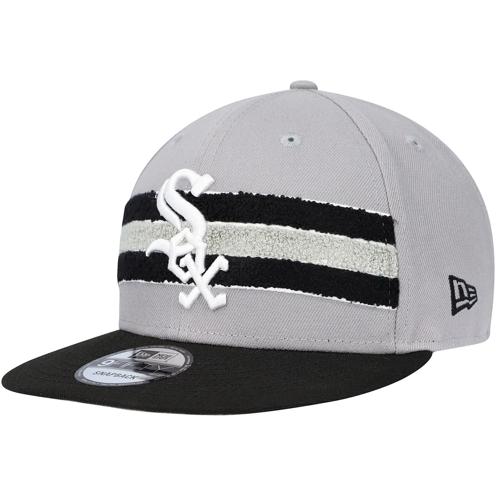 Casquette 9FIFTY Snapback Chicago White Sox Band New Era pour homme, gris/noir