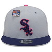 Men's New Era Gray/Navy Chicago White Sox Raspberry Big League Chew Flavor Pack 9FIFTY Snapback Hat