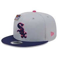 Men's New Era Gray/Navy Chicago White Sox Raspberry Big League Chew Flavor Pack 9FIFTY Snapback Hat