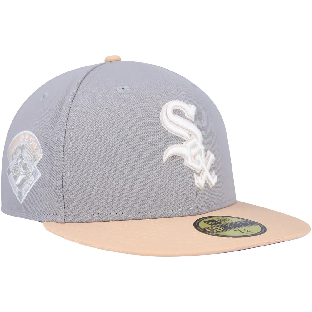 Men's New Era Stone/Black Chicago White Sox Chrome 59FIFTY Fitted Hat