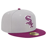 Men's New Era Gray/Purple Chicago White Sox Two-Tone Color Pack 59FIFTY Fitted Hat