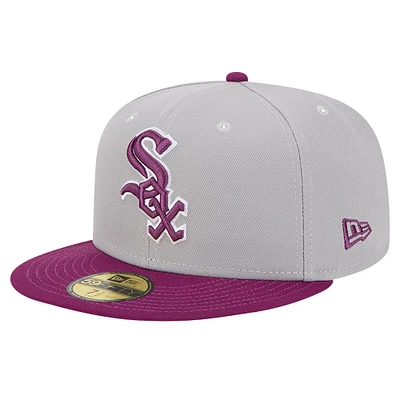 Pack de couleurs bicolores 59FIFTY New Era pour hommes, gris/violet, Chicago White Sox, casquette ajustée