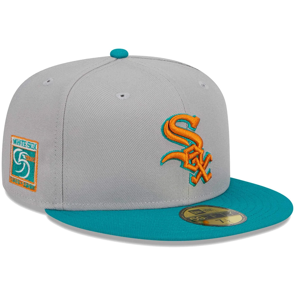 Men's New Era Gray/Teal Chicago White Sox  59FIFTY Fitted Hat