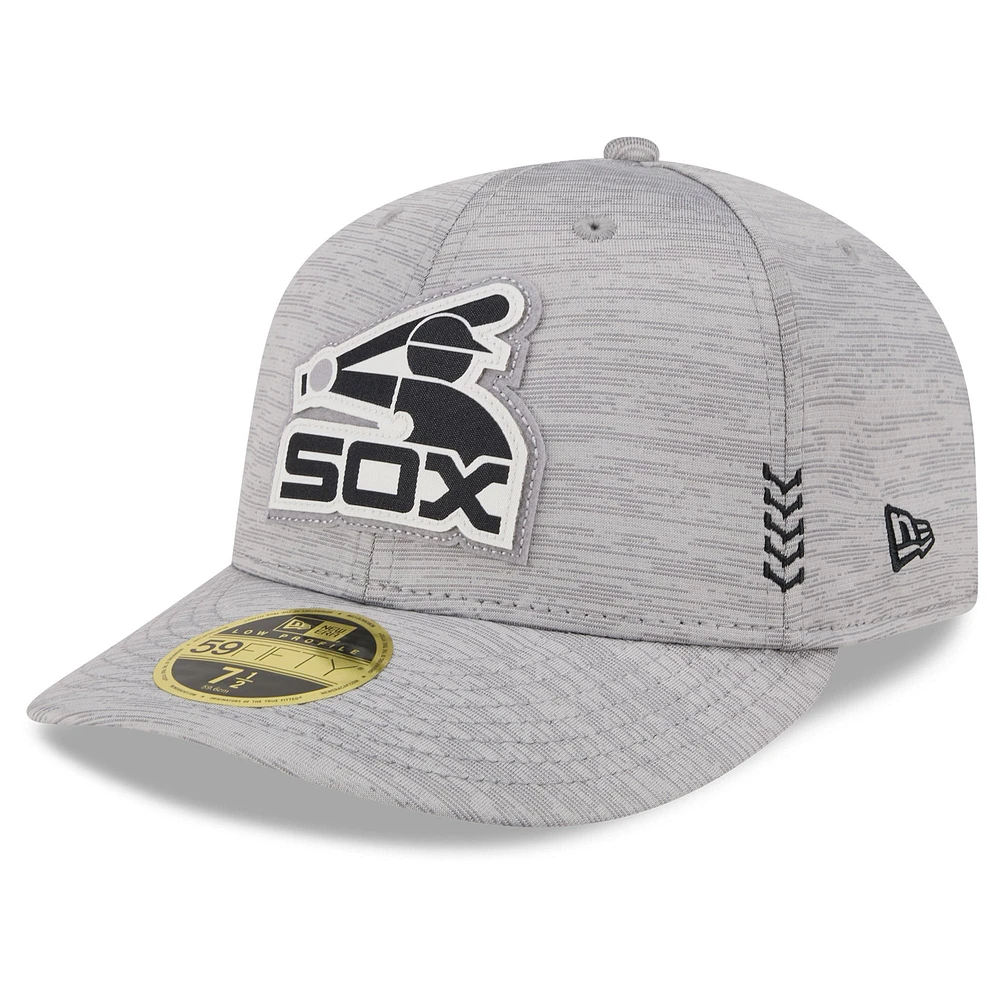 Casquette ajustée 59FIFTY gris Chicago White Sox 2024 Clubhouse Low Profile pour hommes