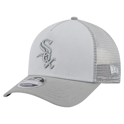 Men's New Era Gray Chicago White Sox Color Pack A-Frame 9FORTY Trucker Adjustable Hat