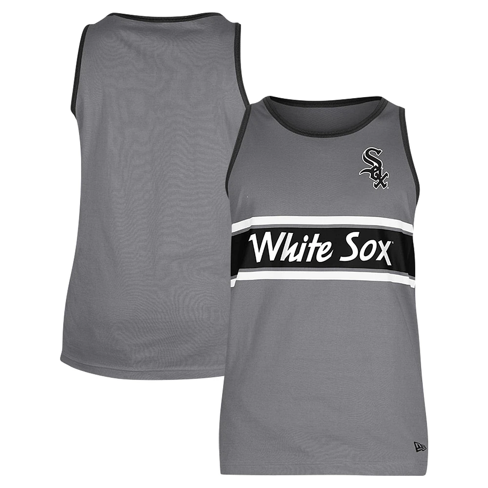 Débardeur Ringer en jersey gris Chicago White Sox New Era pour hommes