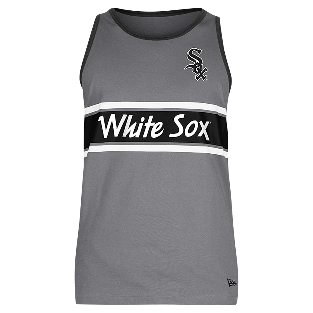 Débardeur Ringer en jersey gris Chicago White Sox New Era pour hommes