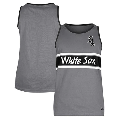 Men's New Era Gray Chicago White Sox Jersey Ringer Tank Top