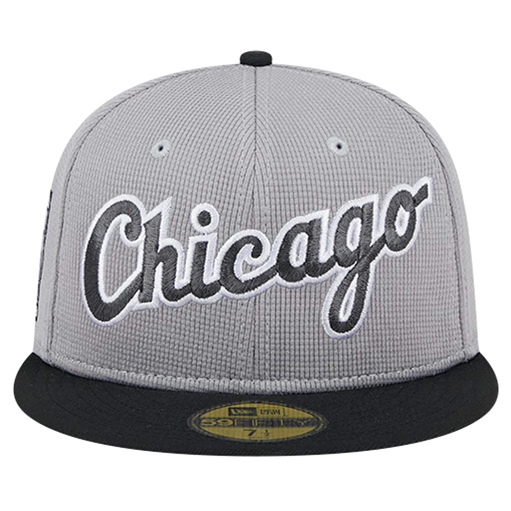 Casquette ajustée 59FIFTY en maille Pivot des Chicago White Sox New Era pour hommes, grise