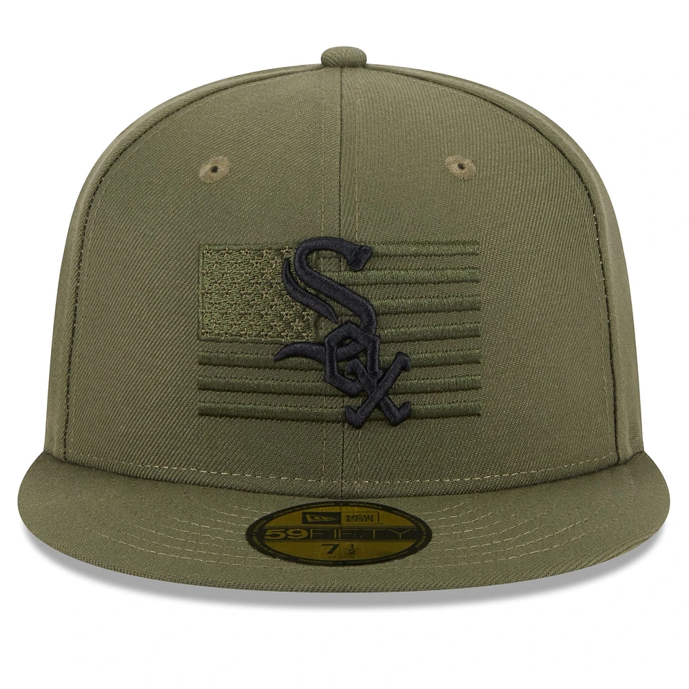 Casquette ajustée New Era Chicago White Sox 2023 Armed Forces Day On-Field 59FIFTY pour homme