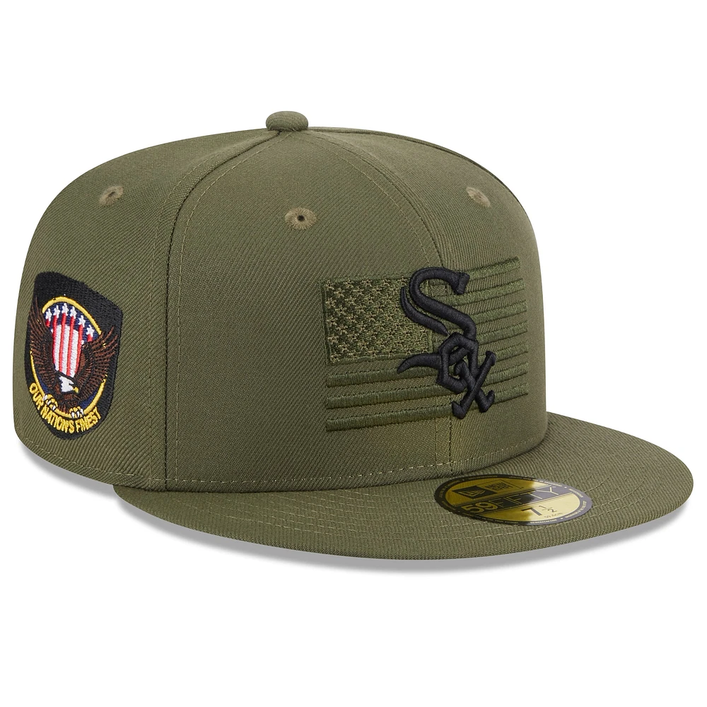 Casquette ajustée New Era Chicago White Sox 2023 Armed Forces Day On-Field 59FIFTY pour homme