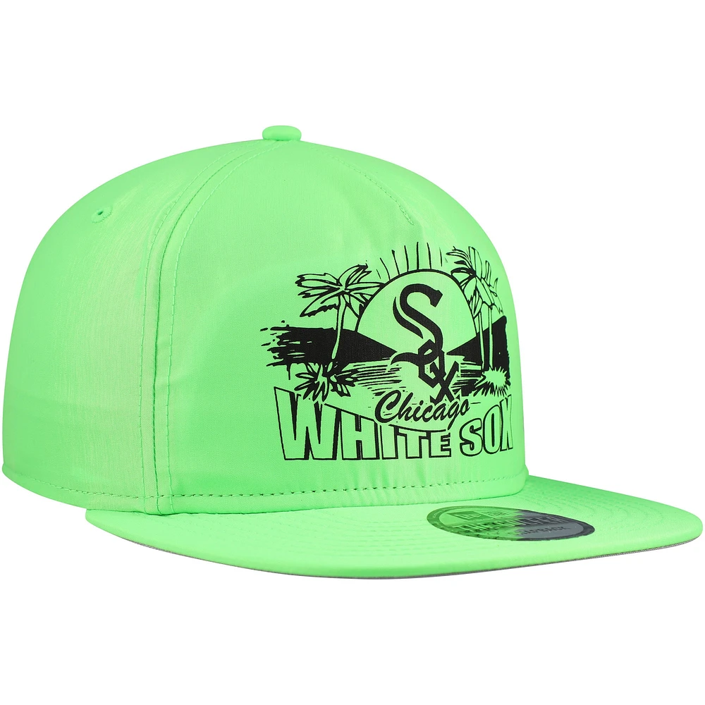 Casquette snapback verte Chicago White Sox Neon Golfer New Era pour hommes