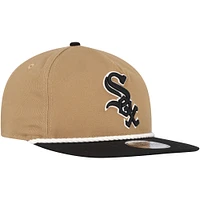 Casquette snapback de golfeur New Era kaki/noir Chicago White Sox pour hommes