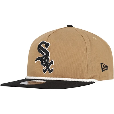 Men's New Era Khaki/Black Chicago White Sox Golfer Snapback Hat